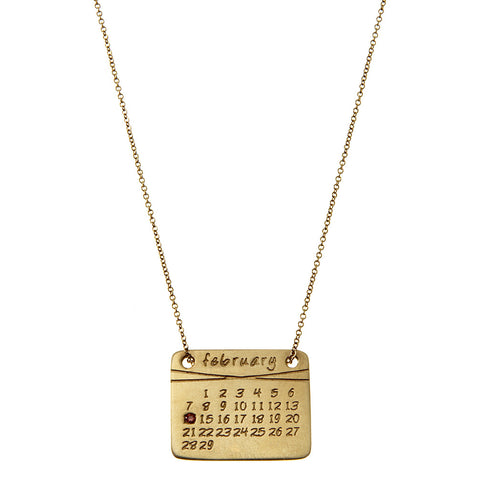 calendar necklace yellowgold large